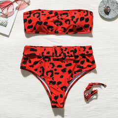 High waist Brazilian neon bikini 2019 Belt swimwear women Bandeau swimsuit female Push up bathing suit Summer bathers biquini