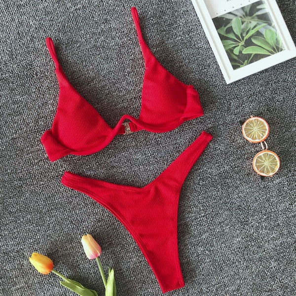 OMKAGI Brand Brazilian Bikini 2019 Swimsuit Swimwear Women Sexy Push Up Swimming Bathing Suit Beachwear Underwire Bikinis Set