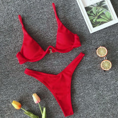 OMKAGI Brand Brazilian Bikini 2019 Swimsuit Swimwear Women Sexy Push Up Swimming Bathing Suit Beachwear Underwire Bikinis Set