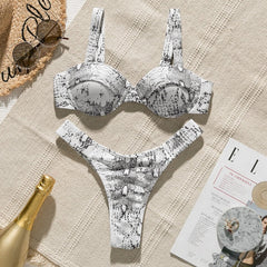 Snake print bikini Push up swimsuit female bathing suit String thong Brazilian bikini 2019 High cut swimwear women Sexy biquini