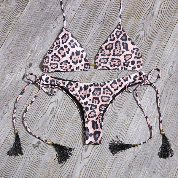 Sexy Floral Print Bikinis Striped Patchwork Swimsuit Women Bandage Bikini Set Swimwear Brazilian Beachwear New Bathing Suit