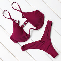 OMKAGI Brand Brazilian Bikini 2019 Swimsuit Swimwear Women Sexy Push Up Swimming Bathing Suit Beachwear Underwire Bikinis Set