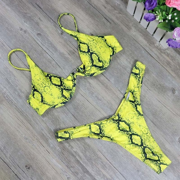 2019 New high cut thong bathing suit high waist swimsuit Solid swimwear women Brazilian Biquini swim beach micro bikini set