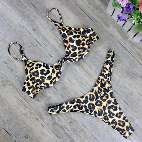 2019 New high cut thong bathing suit high waist swimsuit Solid swimwear women Brazilian Biquini swim beach micro bikini set
