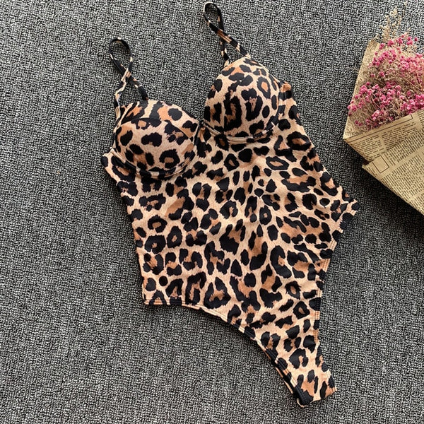In-X Push up one piece swimsuit Bodysuit women Sexy snake print bikini 2019 High cut swimwear women monokini Padded bathing suit