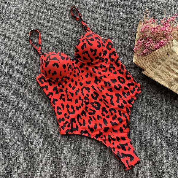In-X Push up one piece swimsuit Bodysuit women Sexy snake print bikini 2019 High cut swimwear women monokini Padded bathing suit