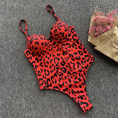 In-X Push up one piece swimsuit Bodysuit women Sexy snake print bikini 2019 High cut swimwear women monokini Padded bathing suit